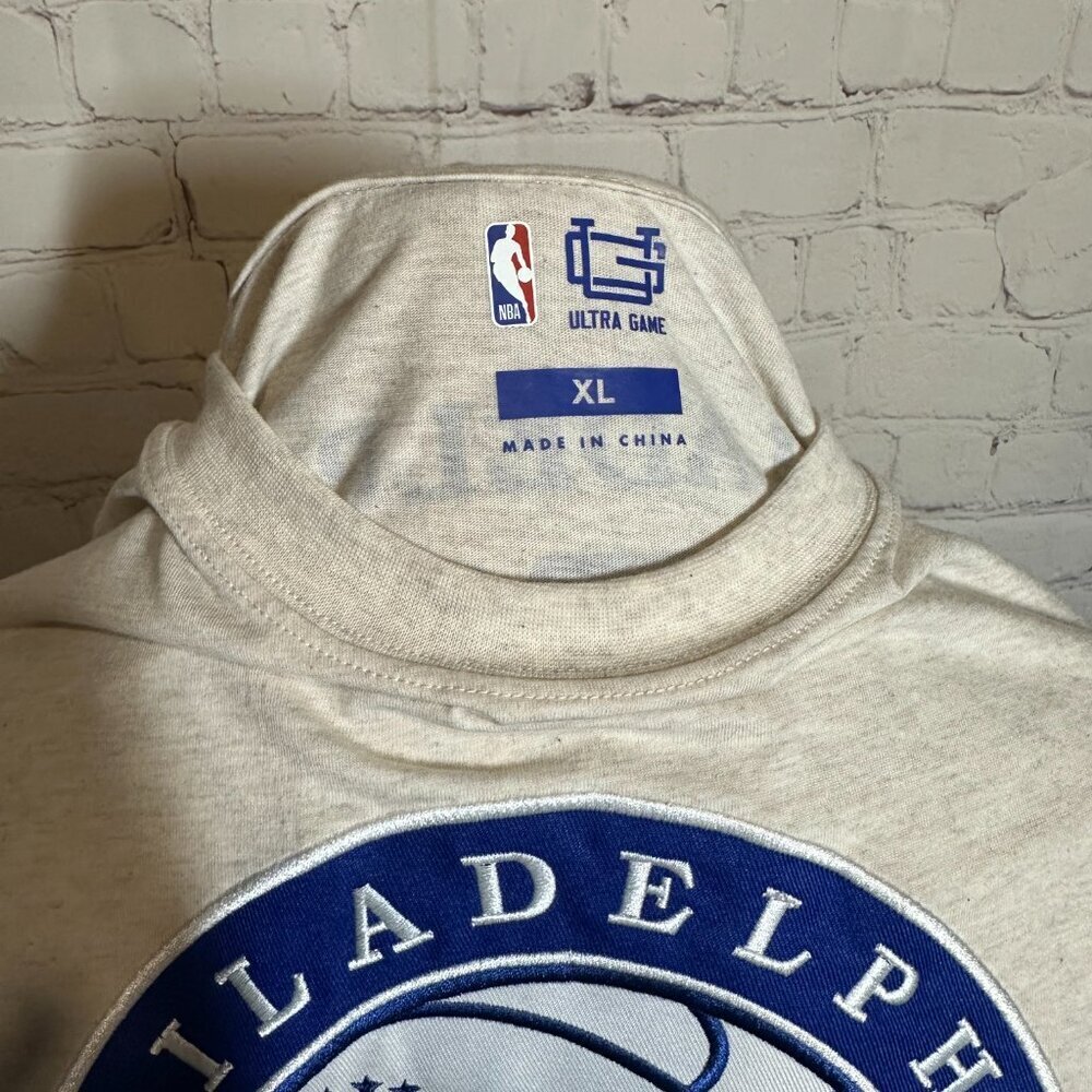NWT Philadelphia 76ers Ultra Game NBA S/S Way Back T shirt size XL Cream - Picture 3 of 7